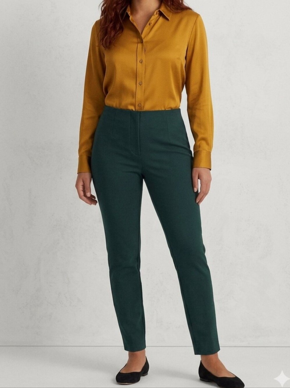 Calvin Klein Women's Straight Leg Dress Pants/leggings in Deep Green